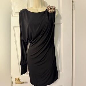 Mandalay Julian Joyce Beaded One Shoulder Mini Dress 4 NWT One of a kind Sample